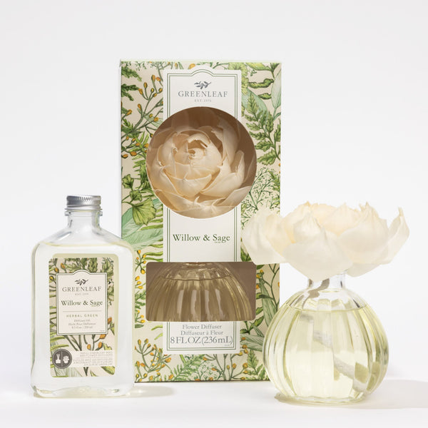 Willow & Sage Flower Diffuser & Fragrance Refill Oil